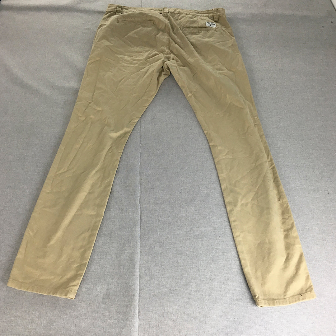 Zoo York Mens Chino Pants Size 36 Tan Brown Pockets Trousers