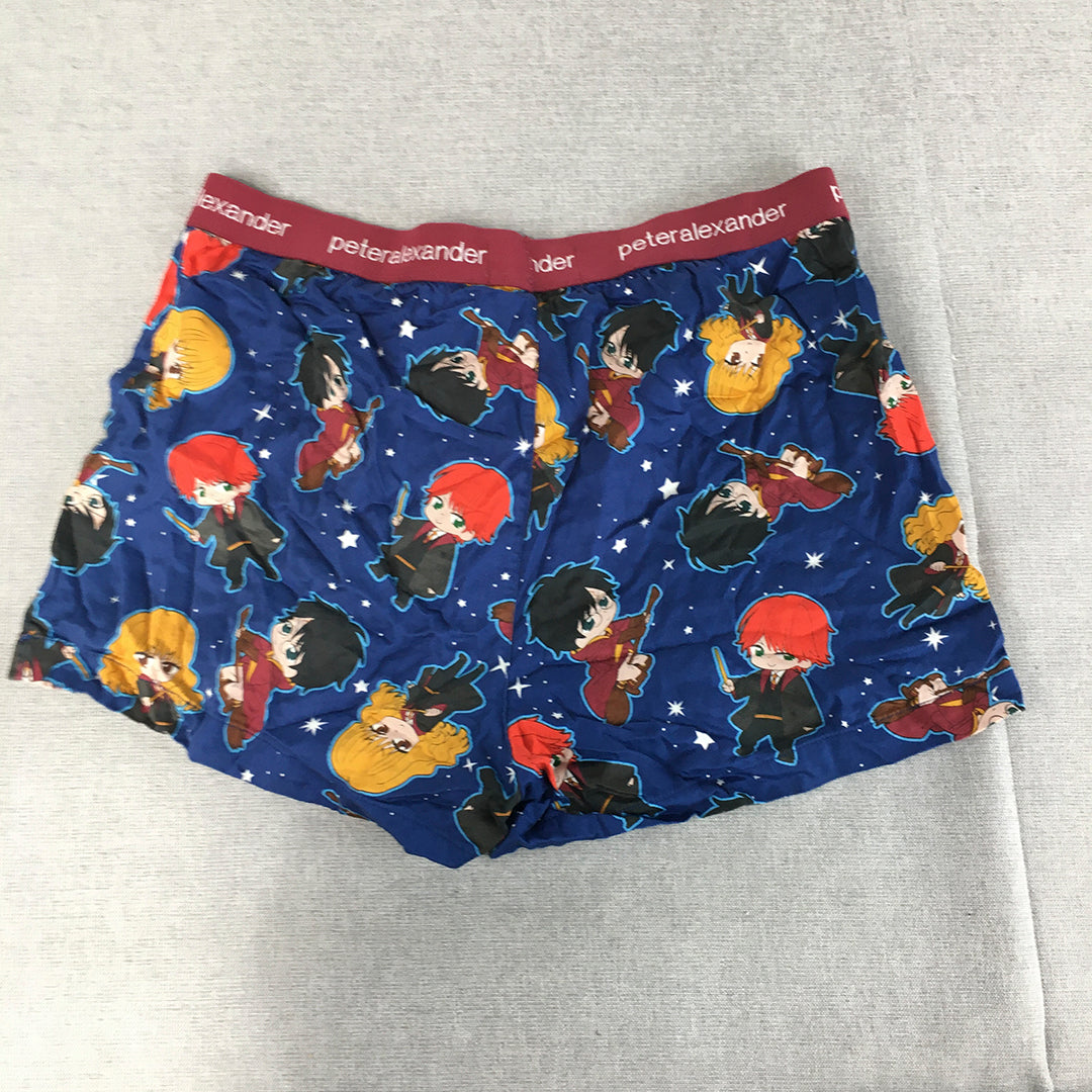 Peter Alexander Mens Sleep Shorts Size M Blue Harry Potter Pajama