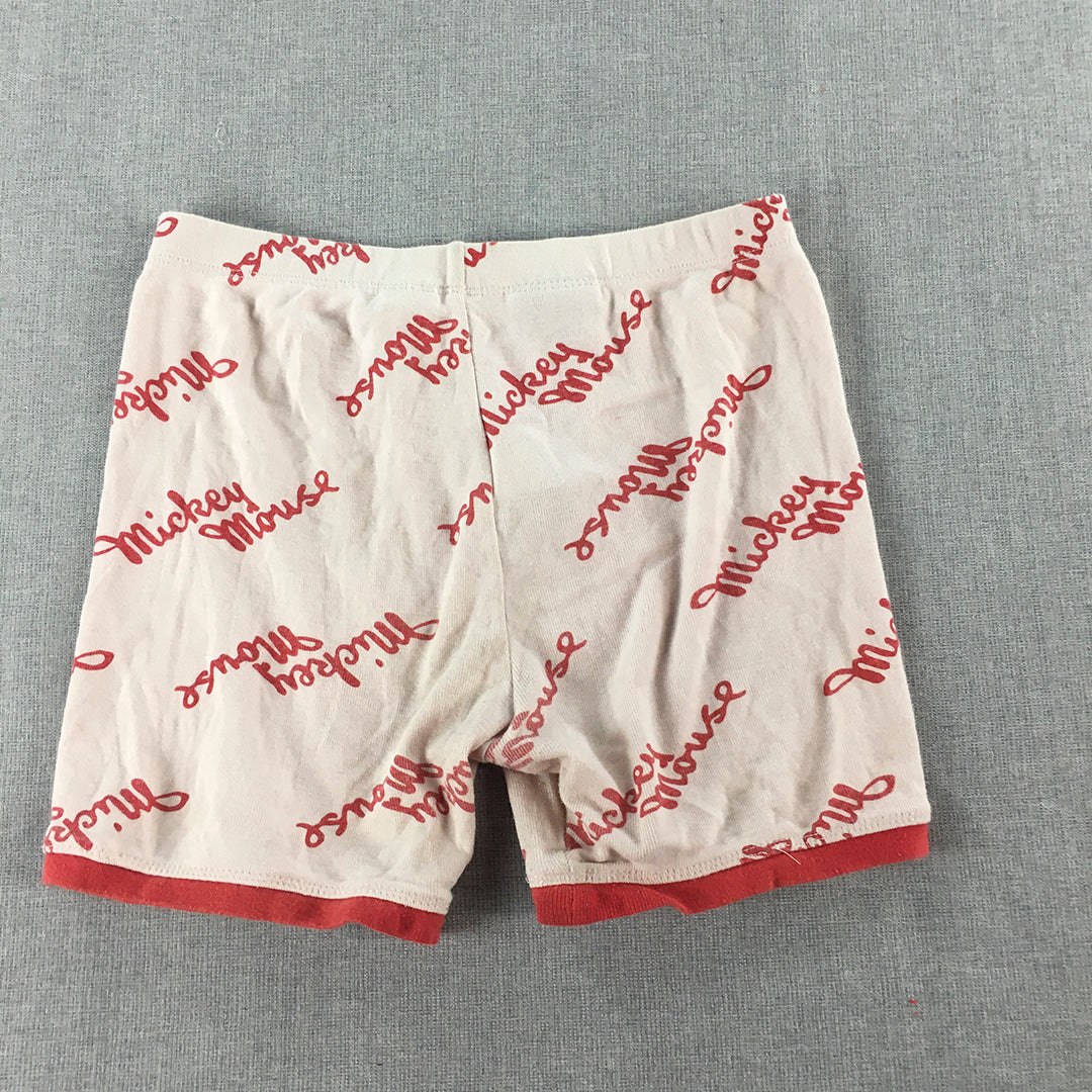 Disney Mickey Mouse Kids Girls Shorts Size 10 Pink Red Elastic Waist