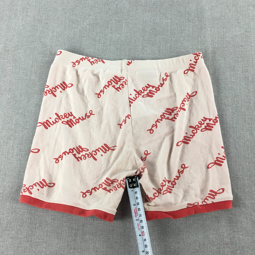 Disney Mickey Mouse Kids Girls Shorts Size 10 Pink Red Elastic Waist