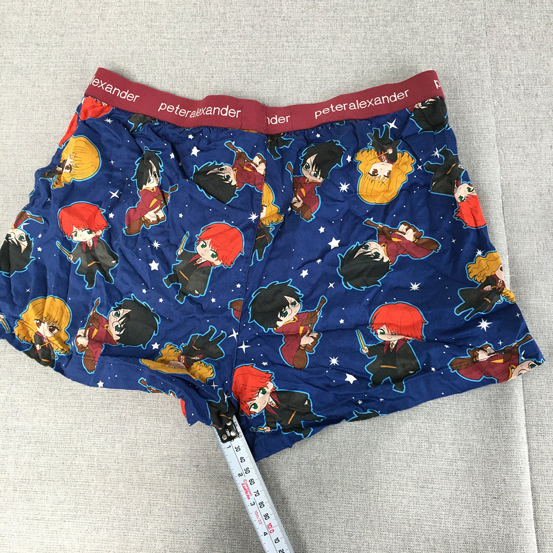 Peter Alexander Mens Sleep Shorts Size M Blue Harry Potter Pajama