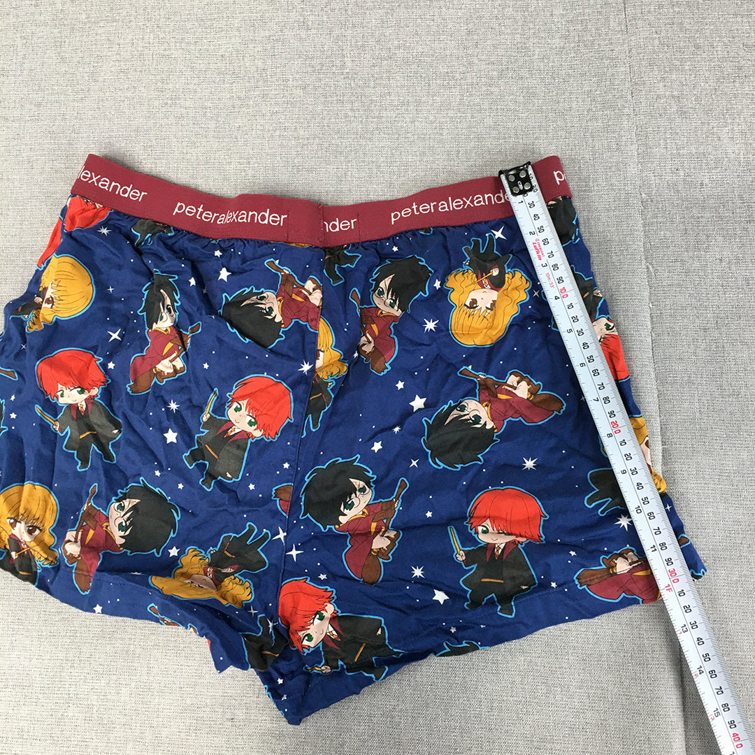 Peter Alexander Mens Sleep Shorts Size M Blue Harry Potter Pajama