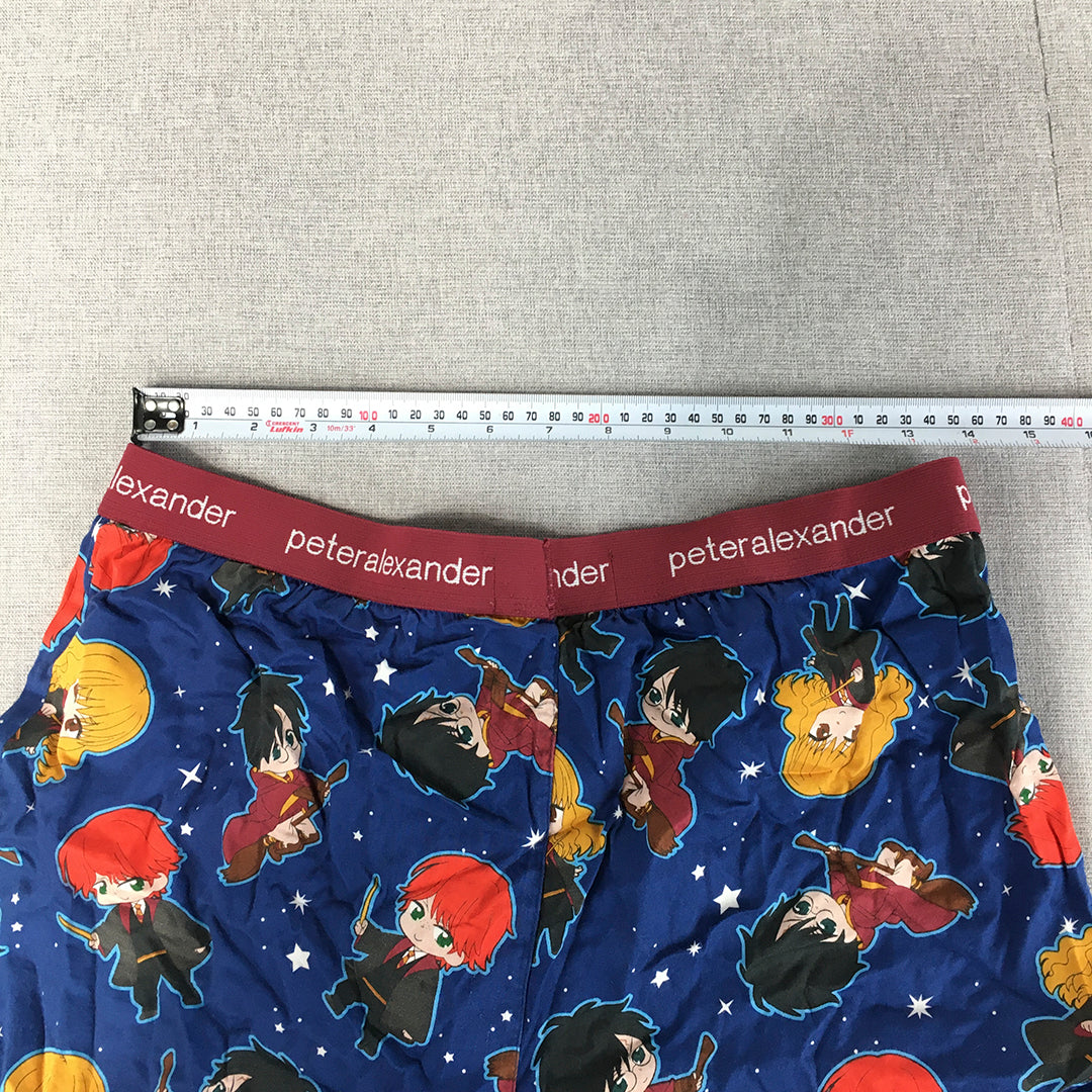 Peter Alexander Mens Sleep Shorts Size M Blue Harry Potter Pajama