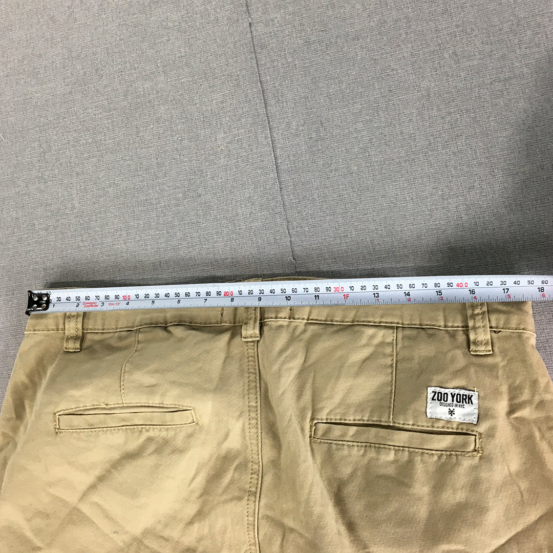 Zoo York Mens Chino Pants Size 36 Tan Brown Pockets Trousers