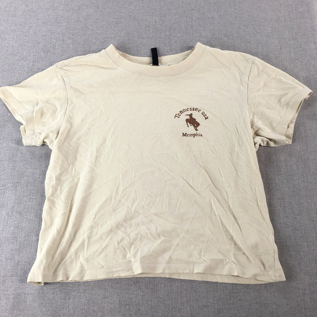 Memphis Tennessee USA Womens T-Shirt Size S Cream Beige Short Sleeve