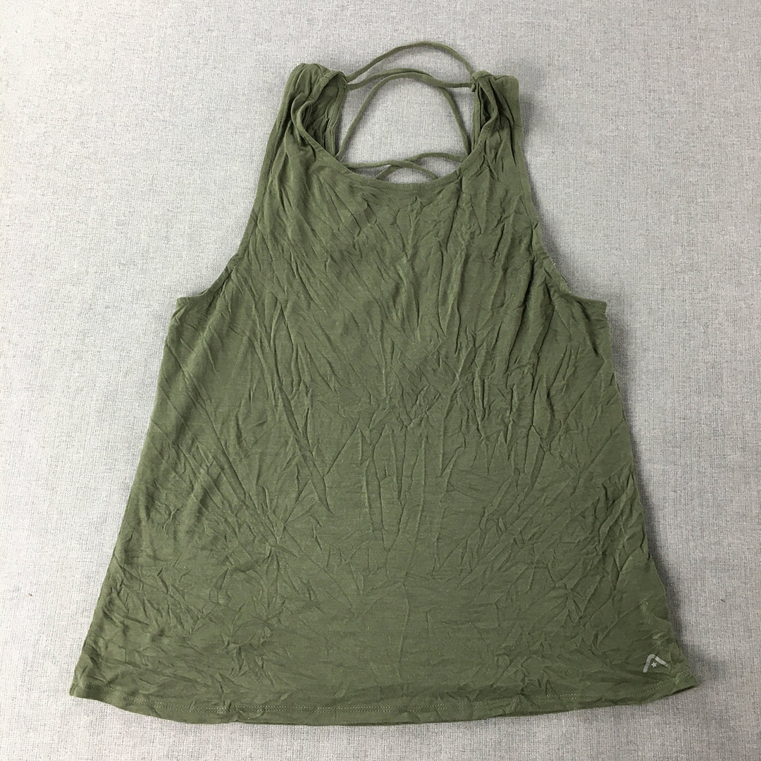 Rockwear Womens Tank Top Size 14 Khaki Green Sleeveless Shirt