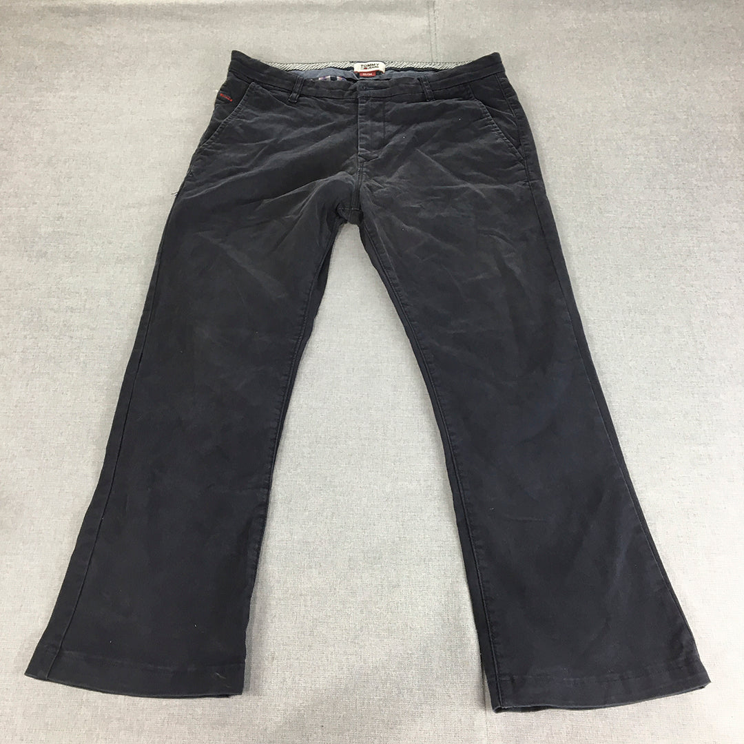 Tommy Hilfiger Mens Chino Pants Size 32 Navy Blue Straight Leg Pockets