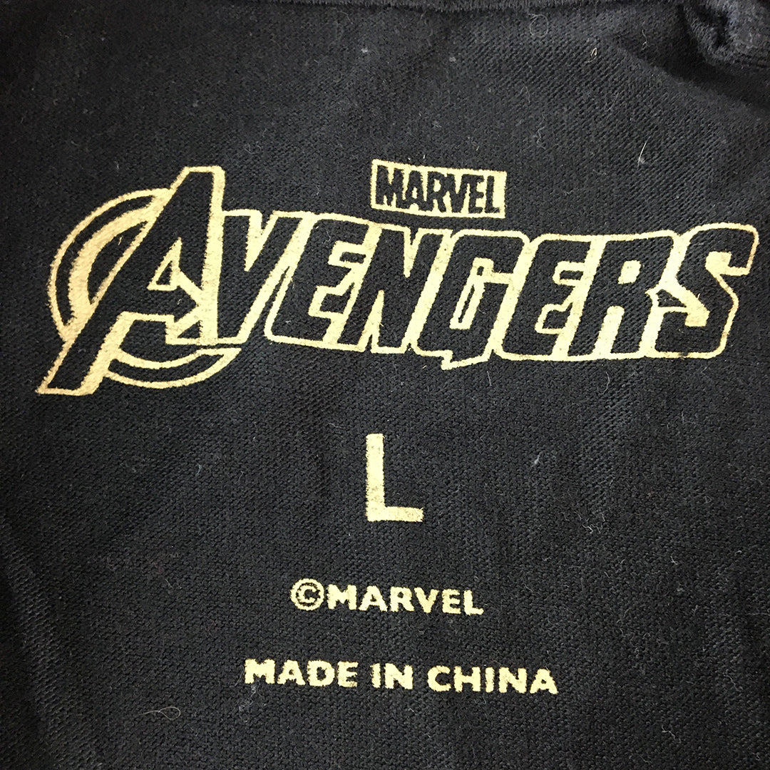 Marvel Avengers Endgame Mens T-Shirt Size L Black Short Sleeve Movie Tee