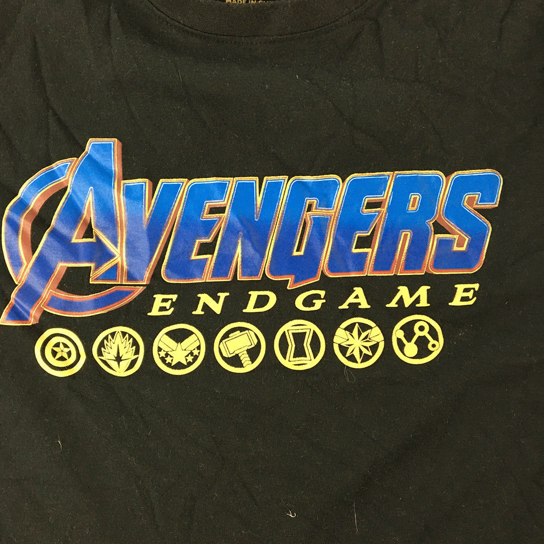 Marvel Avengers Endgame Mens T-Shirt Size L Black Short Sleeve Movie Tee