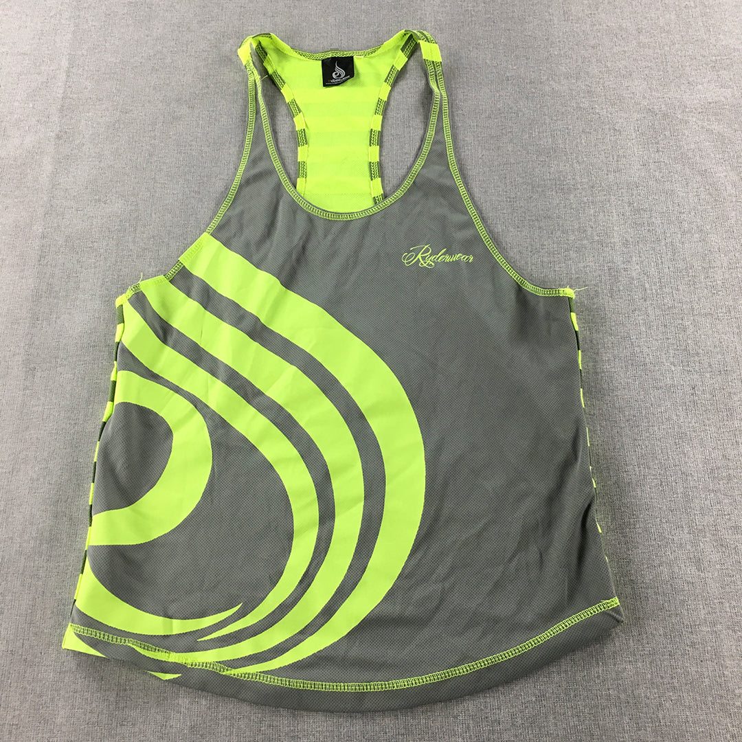 Ryderwear Womens Tank Top Size S Grey Green Sleeveless Shirt