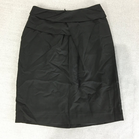 Veronika Maine Womens Wool Skirt Size 8 Black Pencil Straight