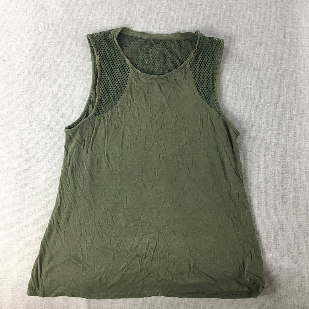 Rockwear Womens Tank Top Size S Khaki Green Sleeveless Singlet Shirt