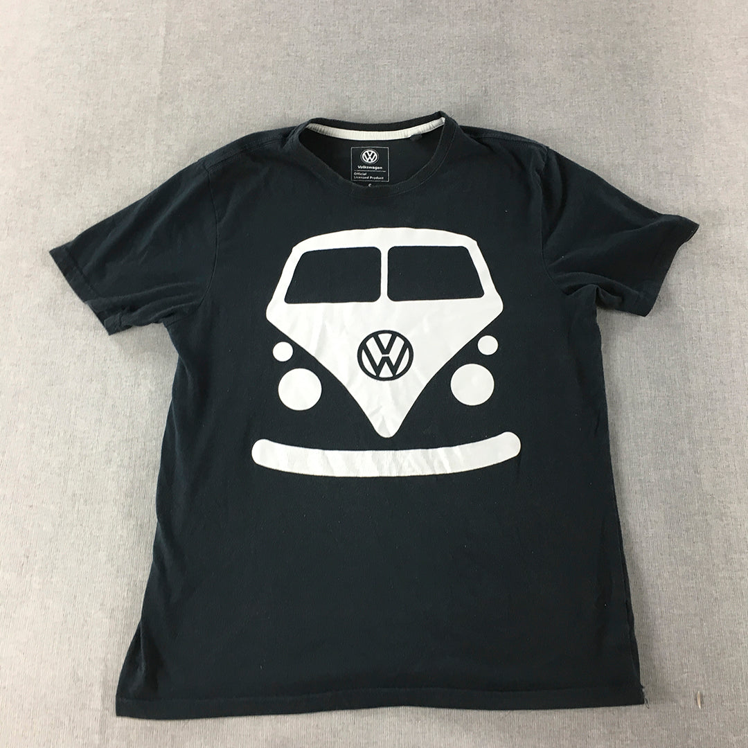 Volkswagen Womens T-Shirt Size S Blue Car Auto Short Sleeve Top