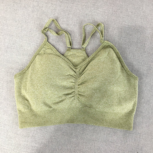 Oner Active Womens Cropped Top Size S Khaki Green Sports Bra