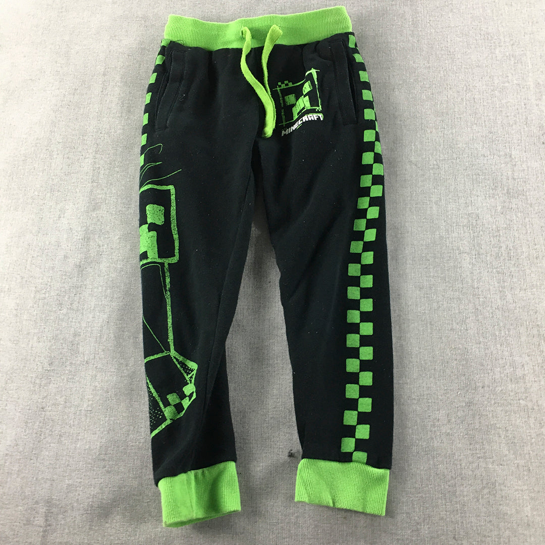 Minecraft Kids Boys Jogger Pants Size 6 Black Green Creeper Drawstring