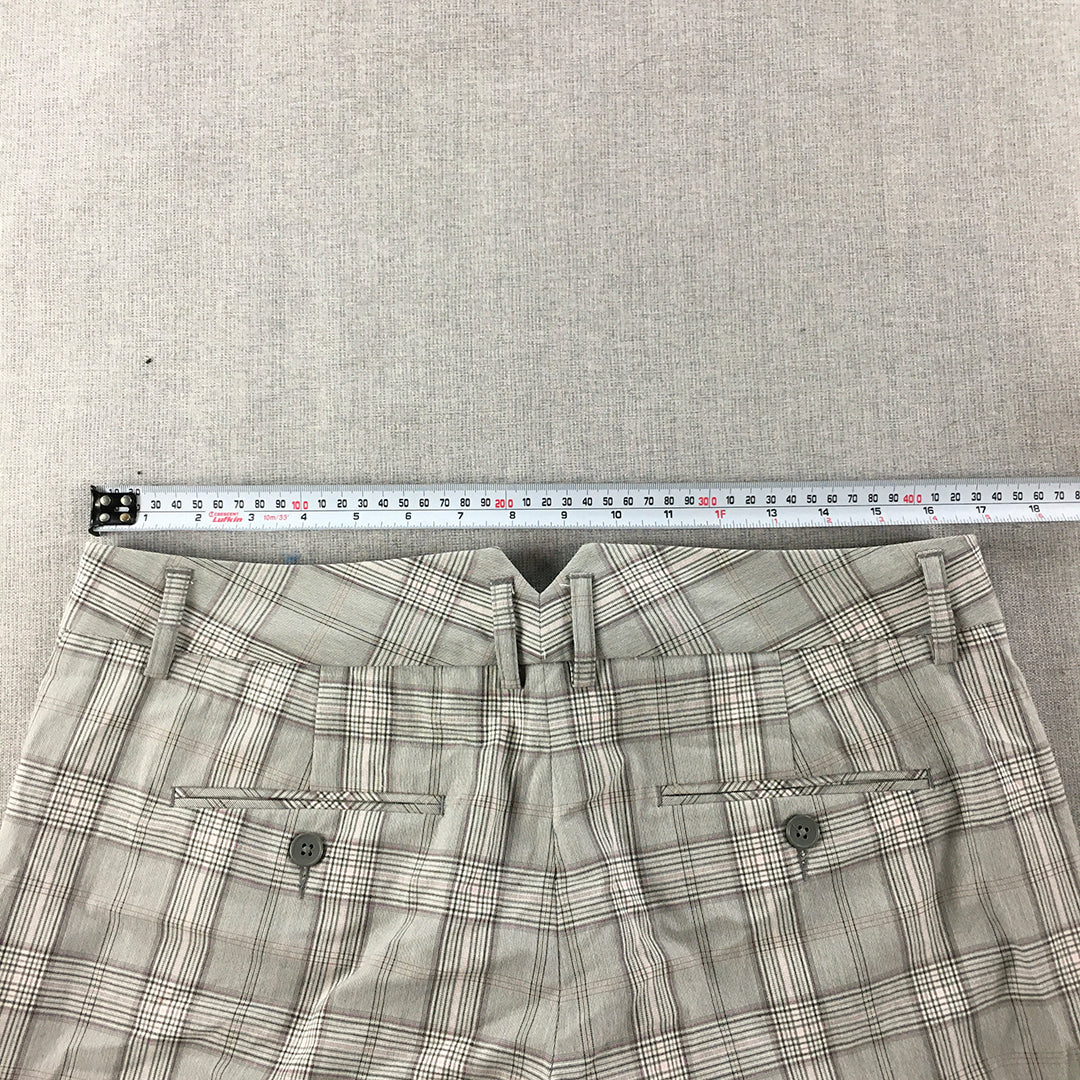 Express Design Studio Womens Chino Shorts Size 10 Grey Checkered