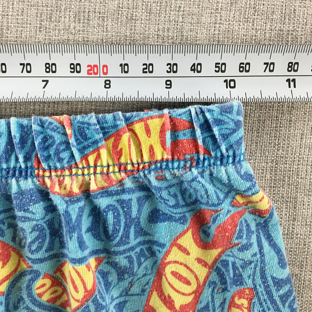 Hot-Wheels Kids Boys Pajama Shorts Size 6 Blue Elastic Waist Sleep