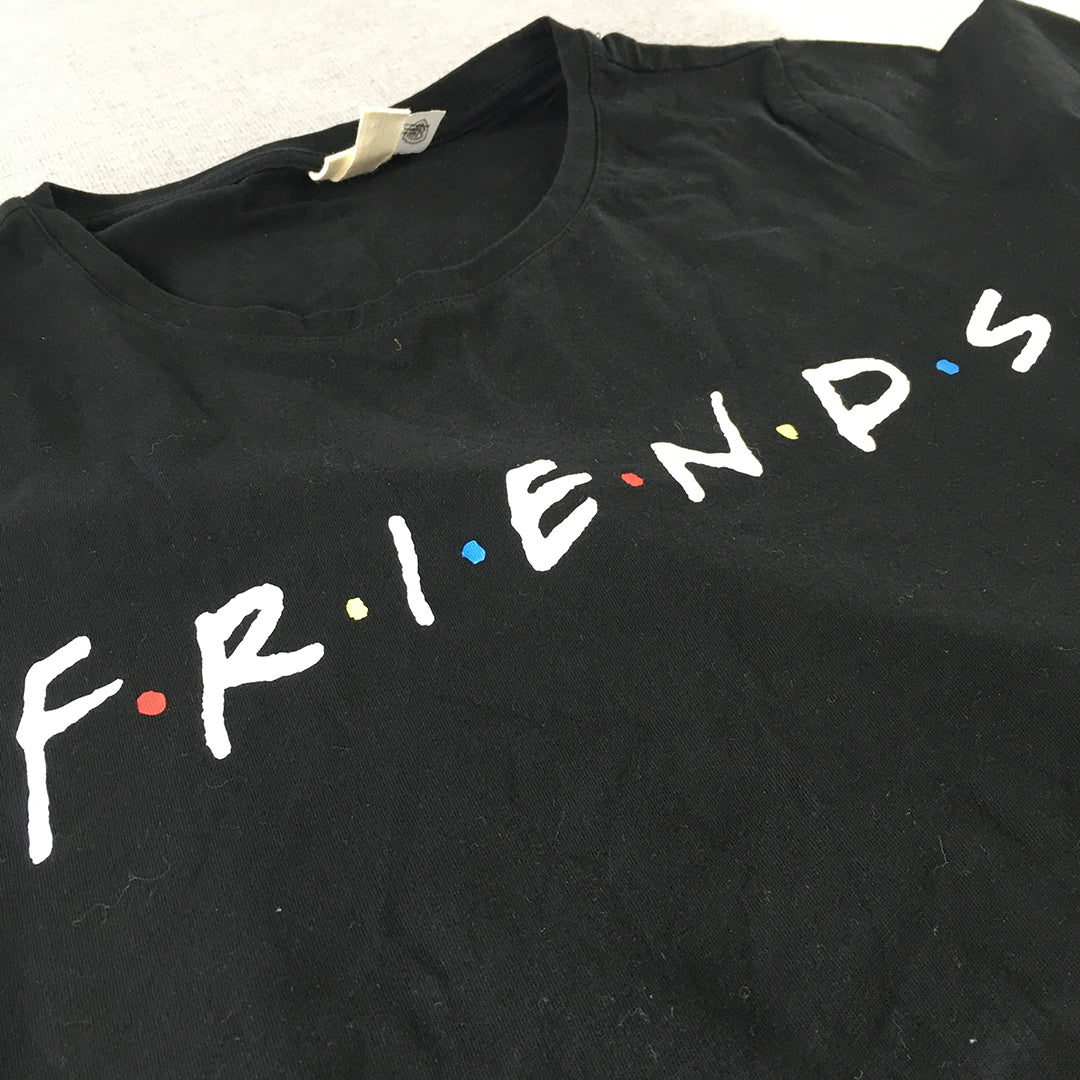 Friends Womens T-Shirt Size L Black F.R.I.E.N.D.S TV Show Licensed Top