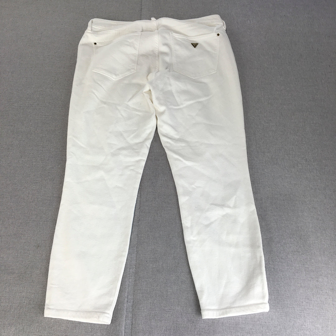 Guess Womens Jeans Size 31 White Skinny Curve Denim Stretch Crop