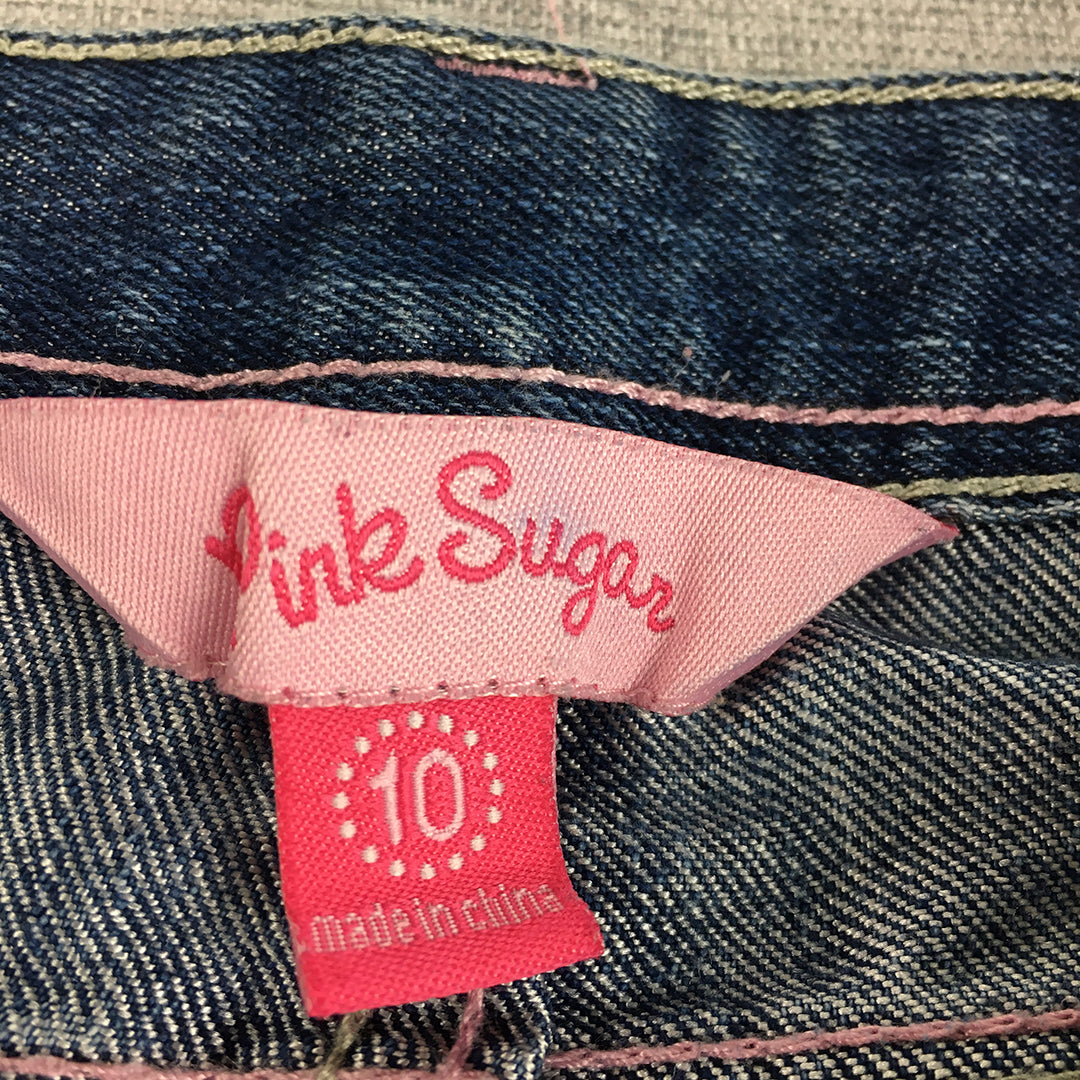 Pink Sugar Kids Girls Jeans Size 10 Blue Straight Leg Denim