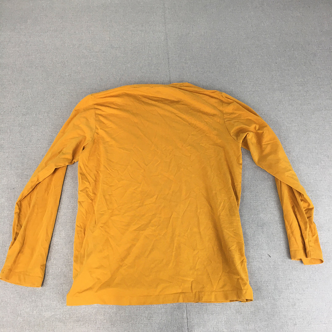 Zara Womens Shirt Size M Yellow Long Sleeve Crew Neck Pullover Shirt