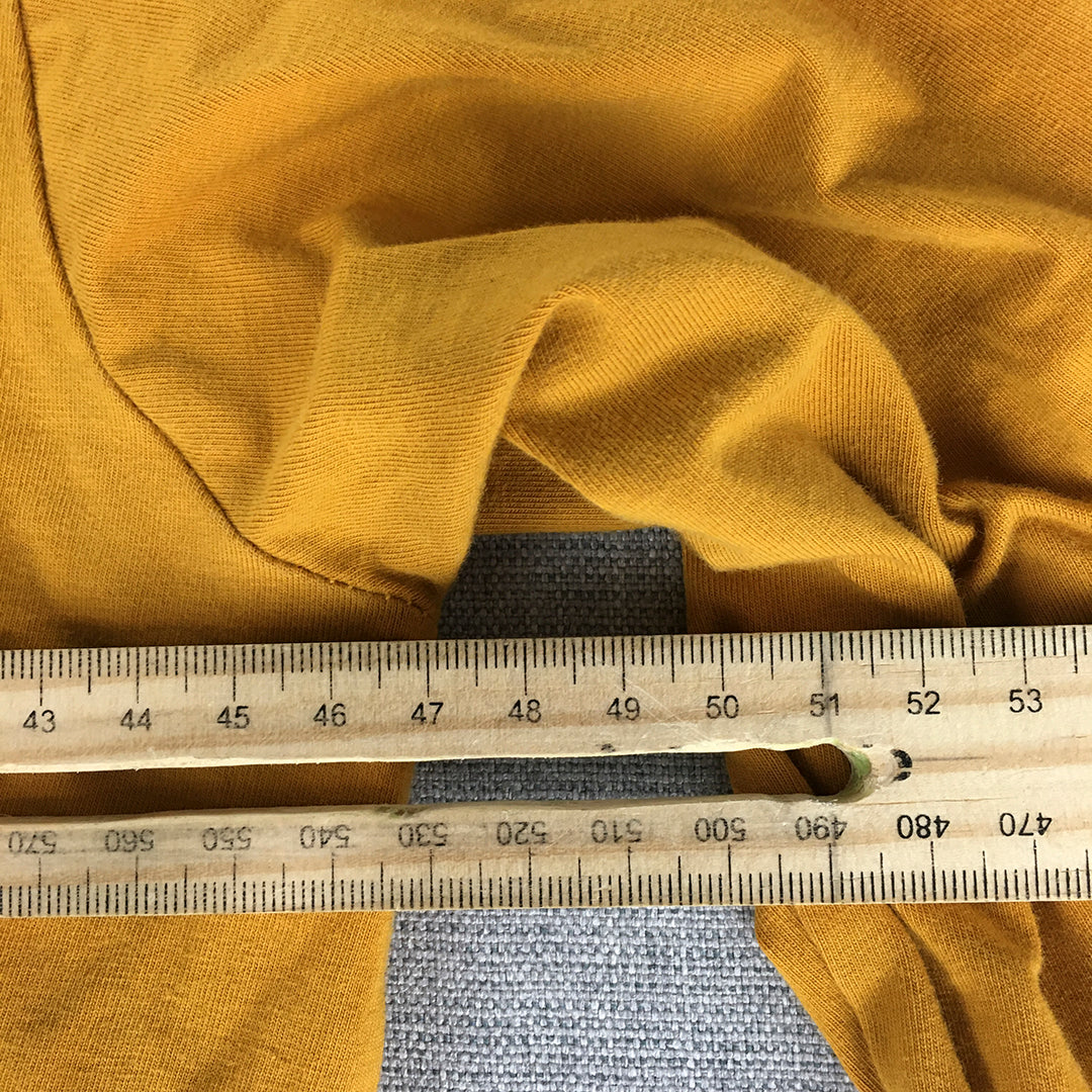 Zara Womens Shirt Size M Yellow Long Sleeve Crew Neck Pullover Shirt