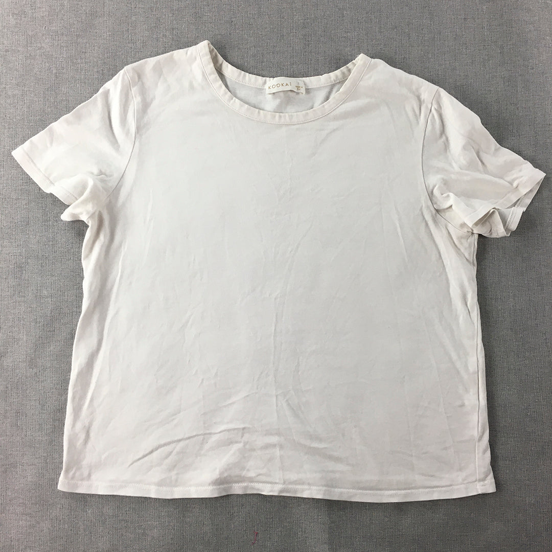 Kookai Womens T-Shirt Size 1 White Short Sleeve Top