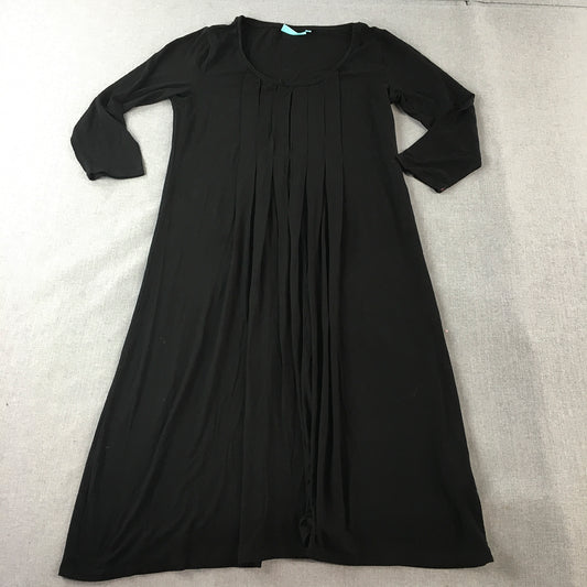 Blue Illusion Womens A-Line Dress Size XS Black Stretch Fabric Midi