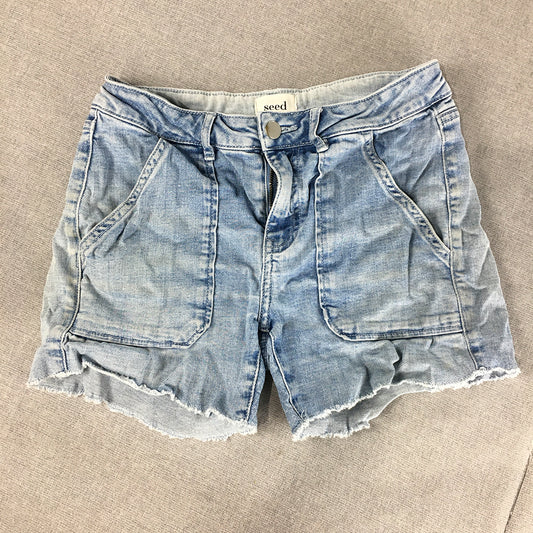 Seed Heritage Womens Denim Shorts Size 6 Blue Raw Hem Light Wash Pockets