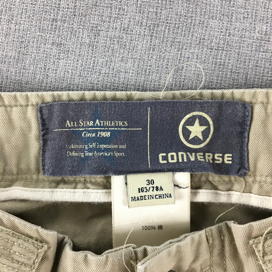 Converse All-Star Mens Pants Size 30 Brown Striped Pockets Trousers