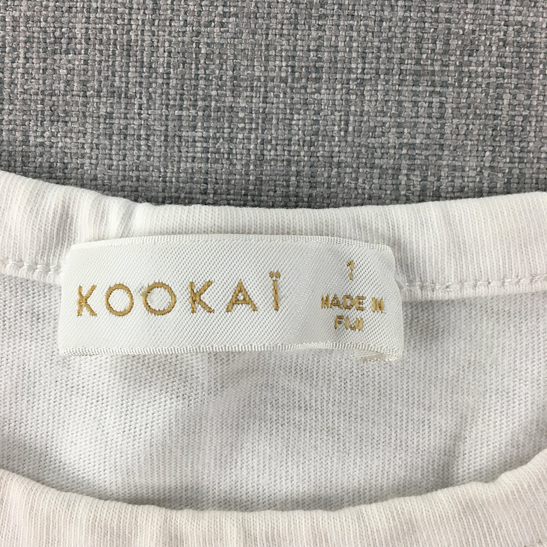 Kookai Womens T-Shirt Size 1 White Short Sleeve Top