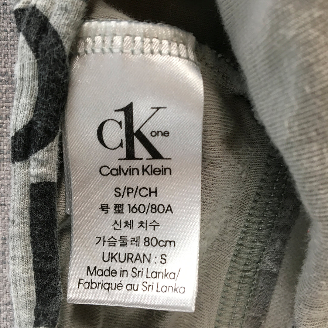 Calvin Klein Womens Cropped Top Size S Grey Logo Bralette