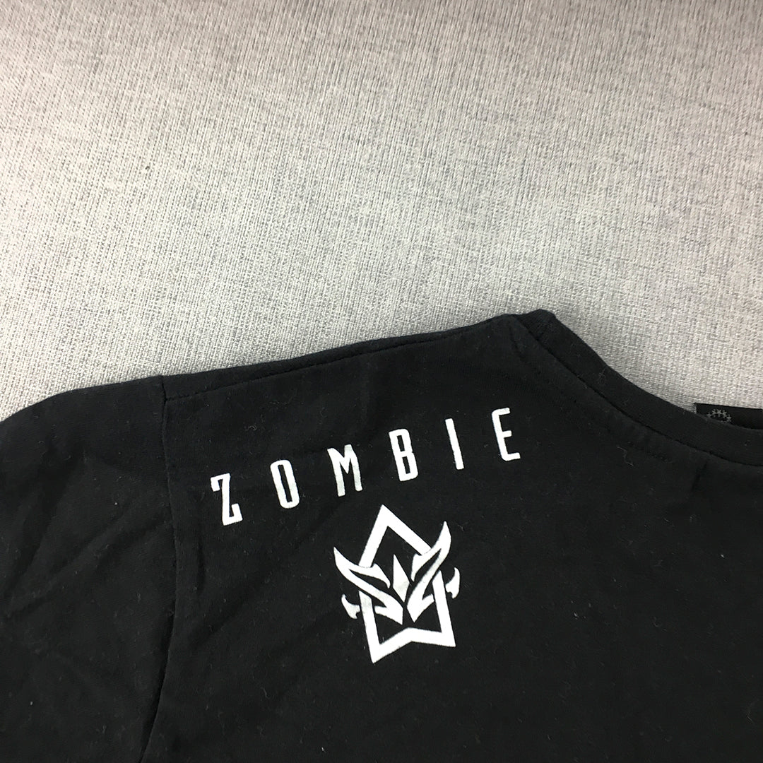 Zombie Mens T-Shirt Size M Black Logo Short Sleeve Crew Neck Tee