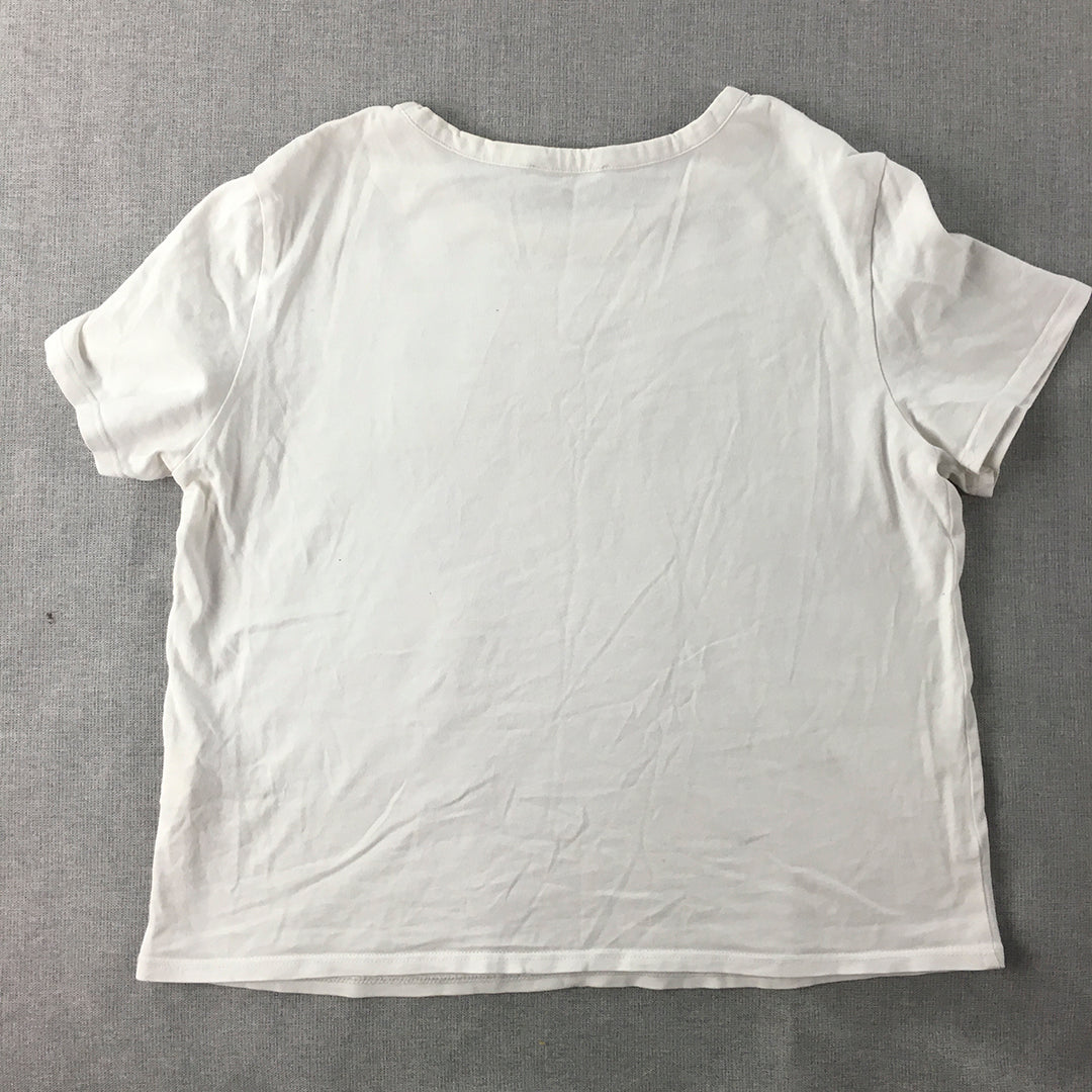 Kookai Womens T-Shirt Size 1 White Short Sleeve Top