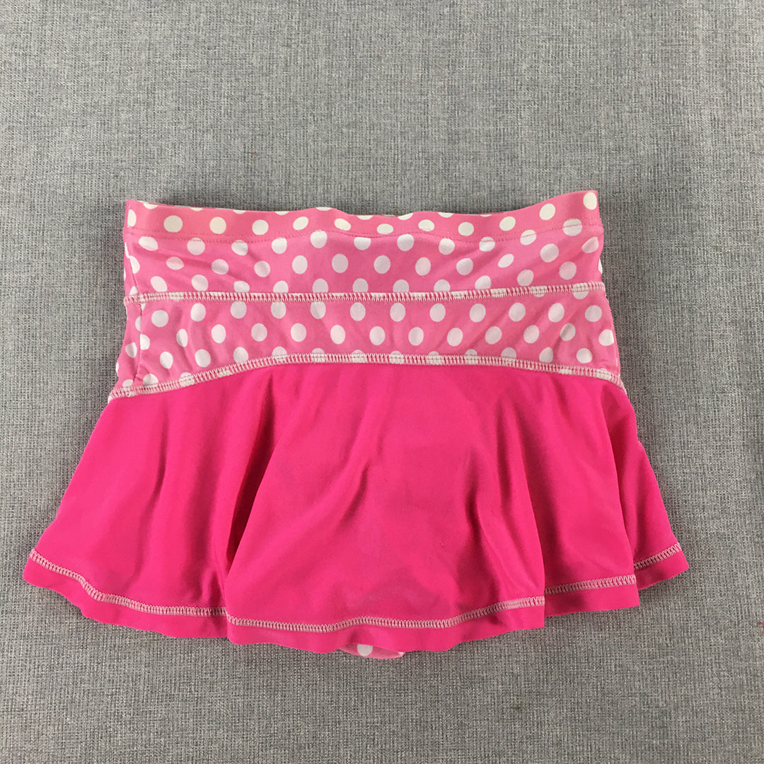 Disney Minnie Mouse Kids Girls Skort Skirt Shorts Size 5 Pink Polka Dot