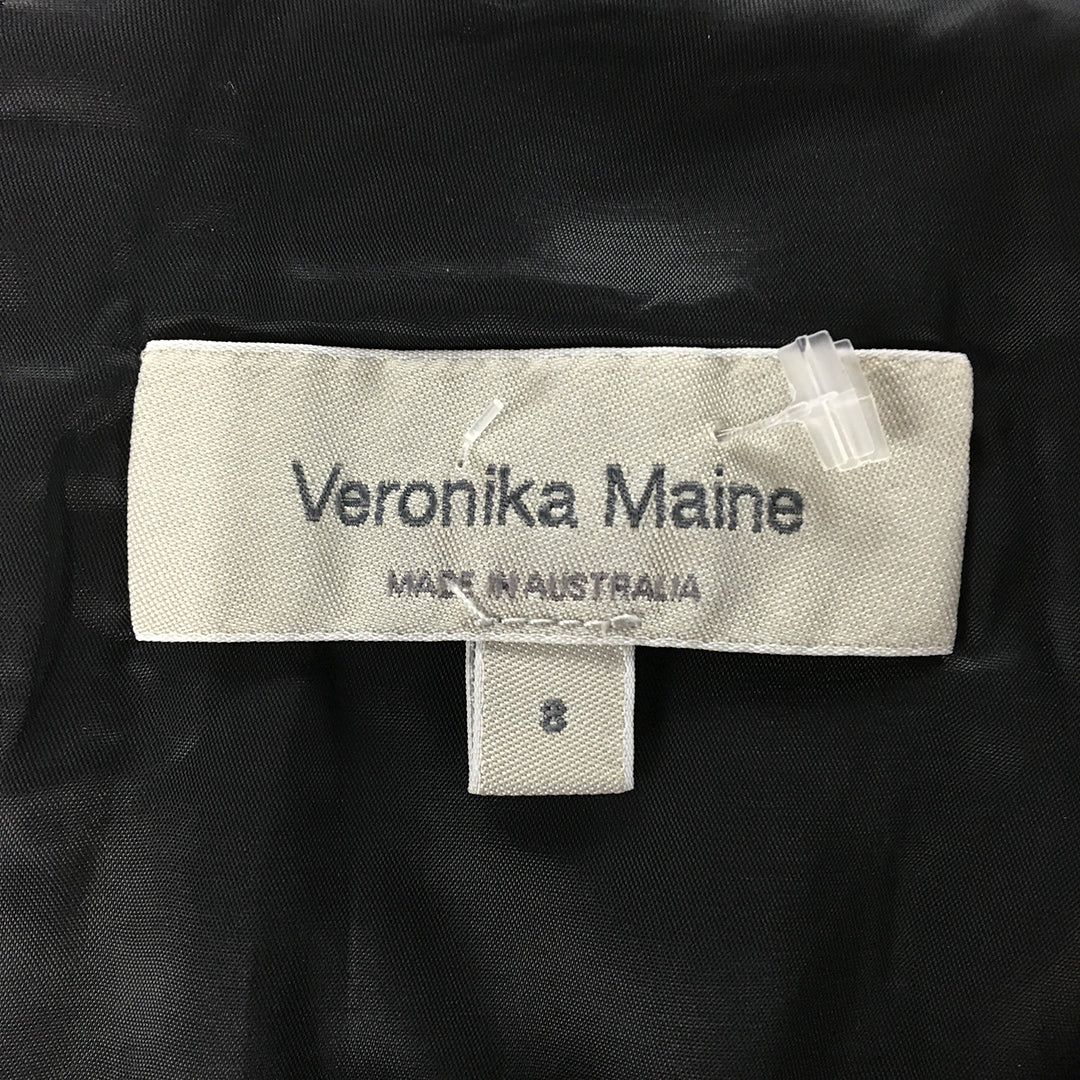 Veronika Maine Womens Wool Skirt Size 8 Black Pencil Straight