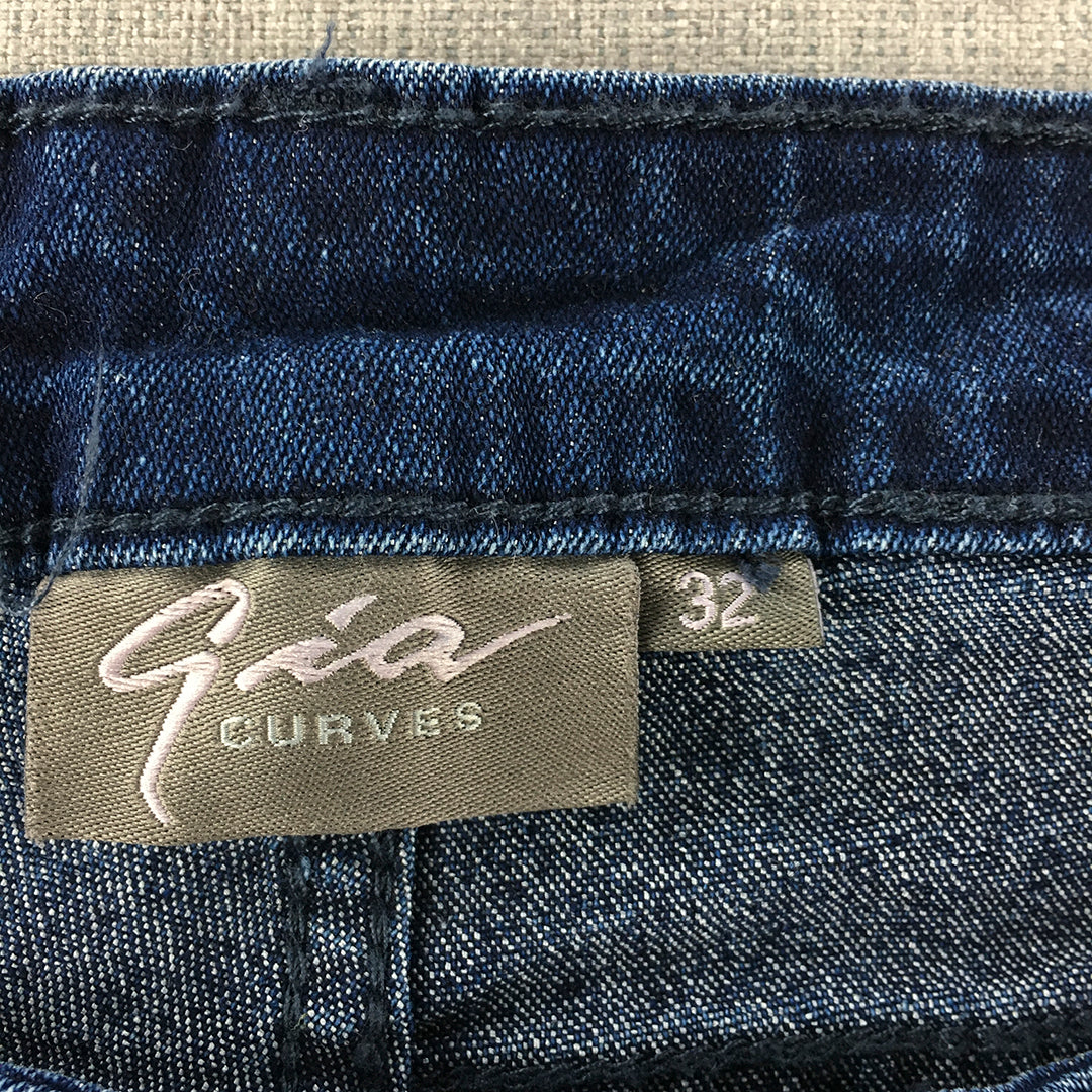 Gia Curves Womens Skinny Jeans Size 32 Blue Dark Wash Stretch Denim