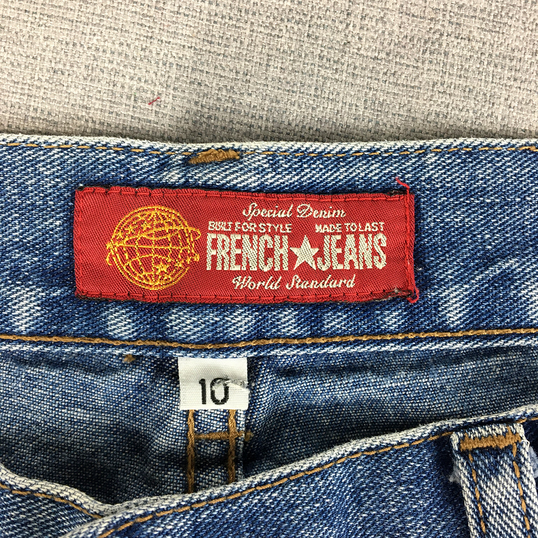 Vintage French Jeans Womens Size 10 Blue Bootcut Light Wash