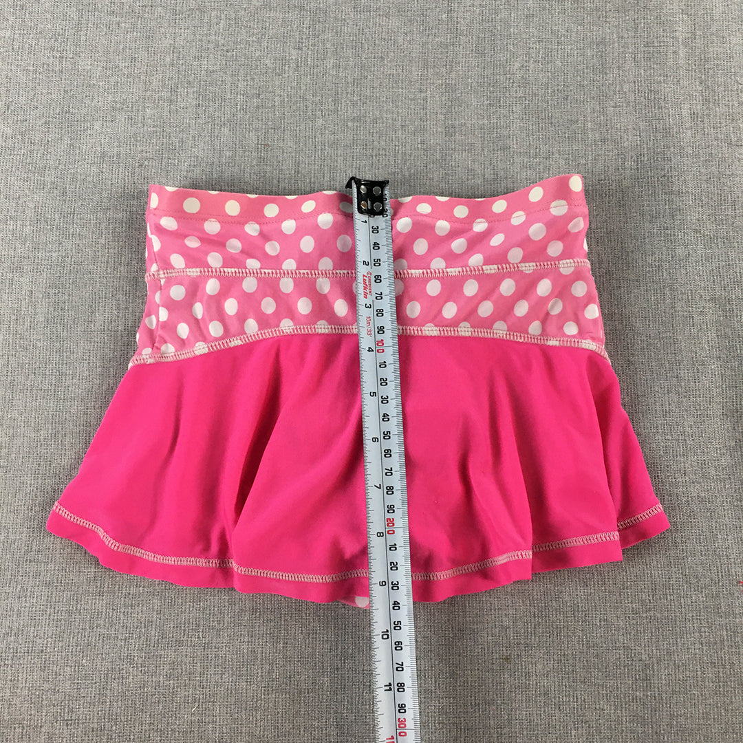 Disney Minnie Mouse Kids Girls Skort Skirt Shorts Size 5 Pink Polka Dot