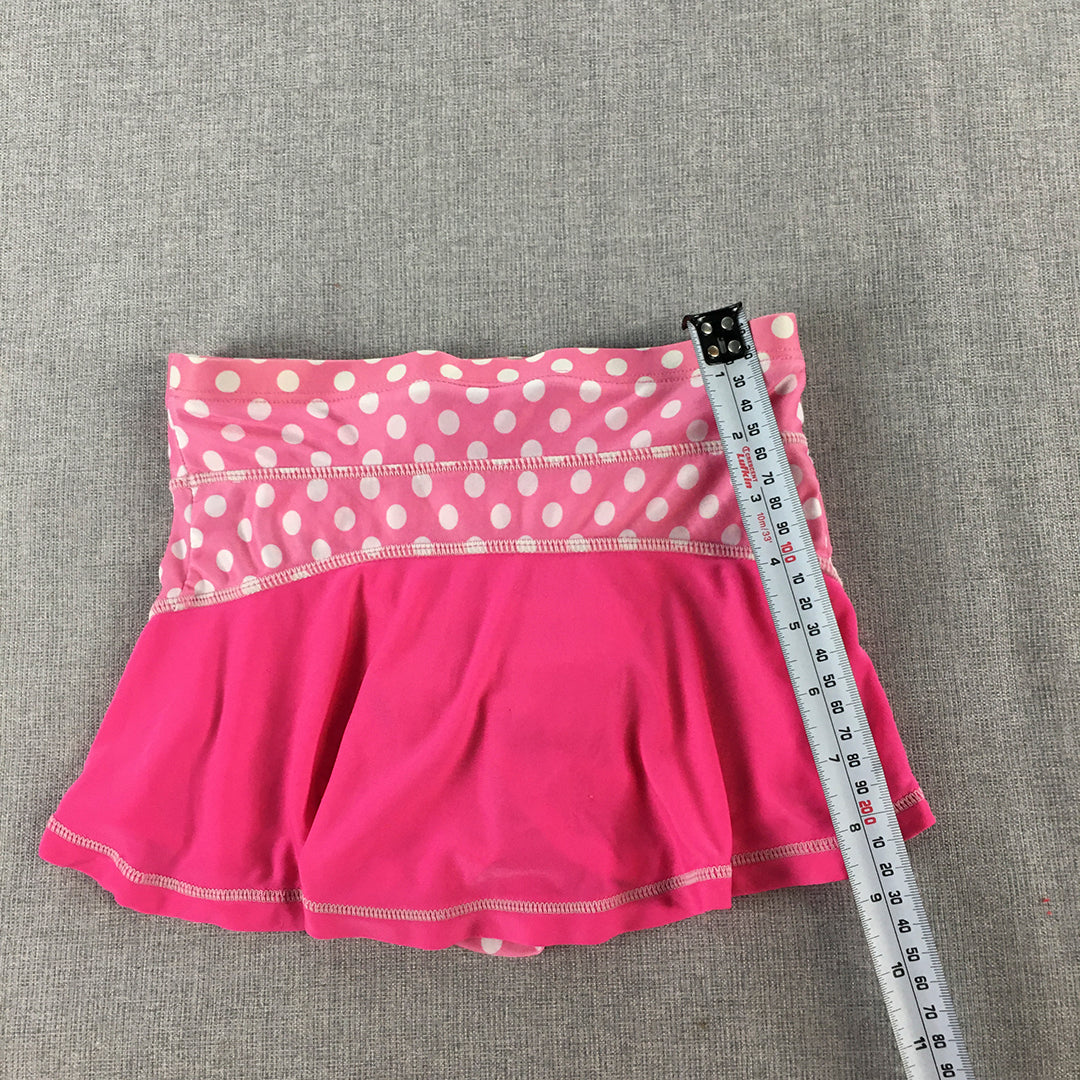 Disney Minnie Mouse Kids Girls Skort Skirt Shorts Size 5 Pink Polka Dot