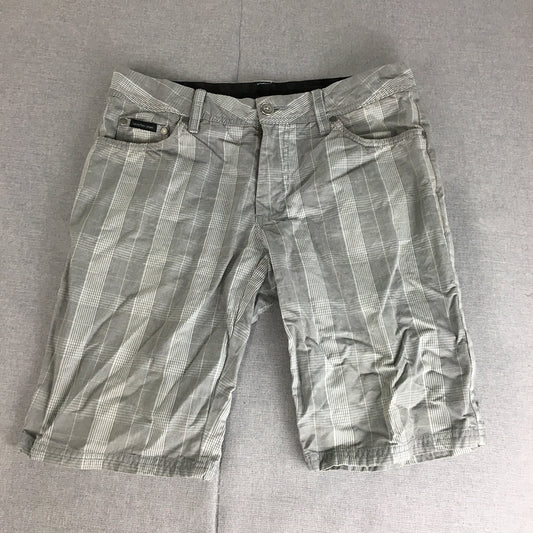 Calvin Klein Jeans Mens Chino Shorts Size 30 Grey Checkered Pockets