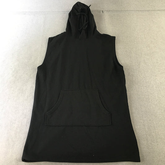 H&M Mens Hoodie Size S Black Pockets Sleeveless Jumper Vest