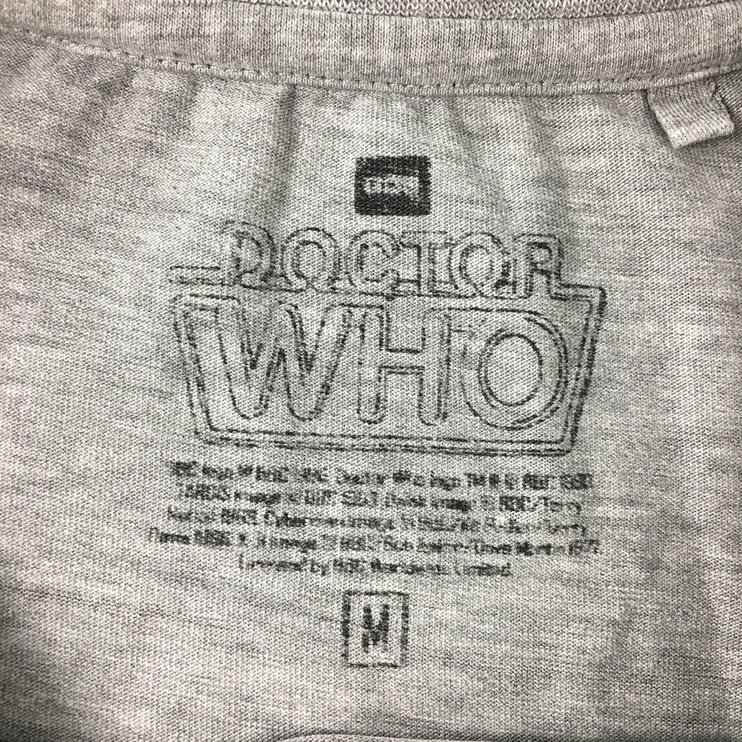 Doctor Who Womens T-Shirt Size M Grey Tardis Short Sleeve Top