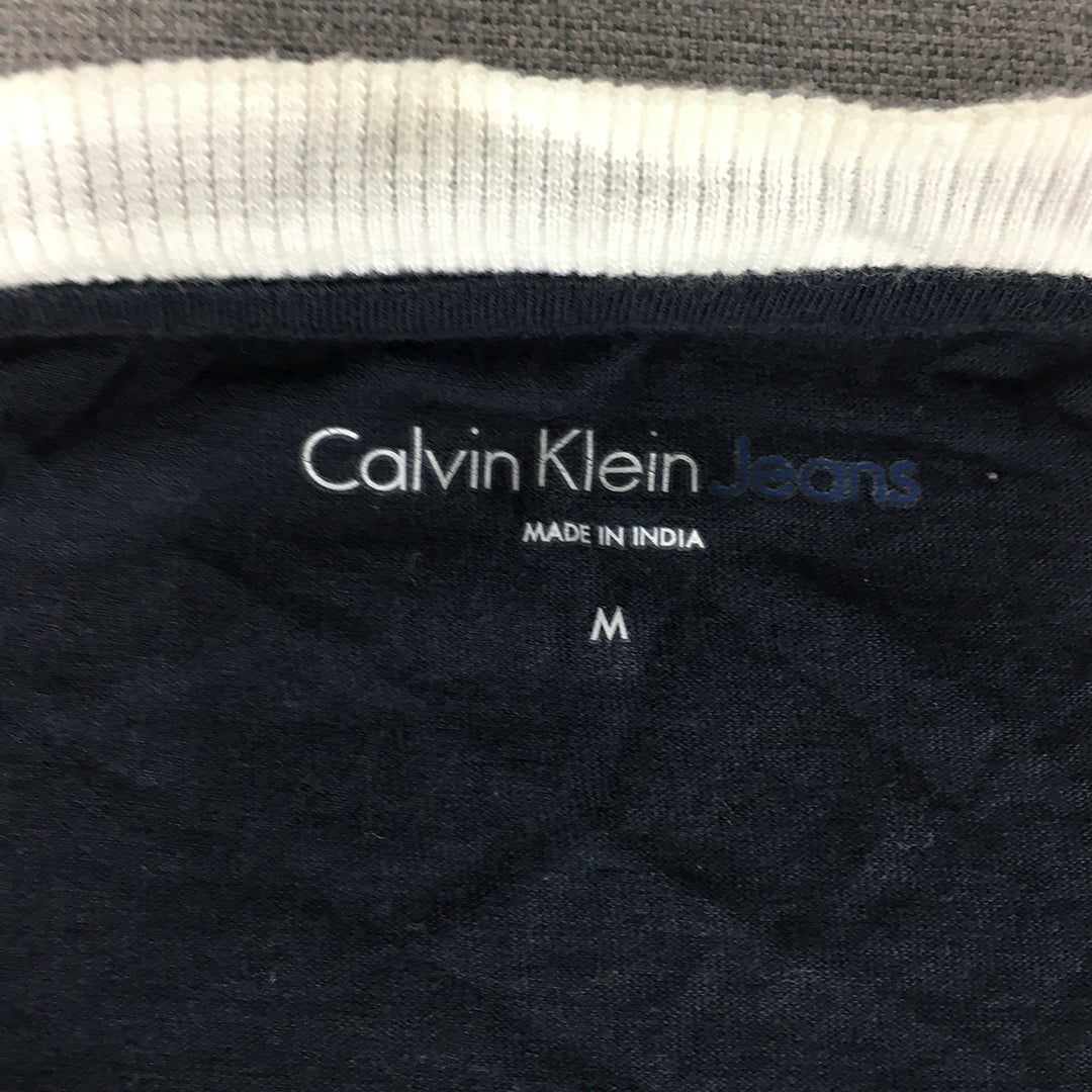 Calvin Klein Jeans Womens T-Shirt Size M Navy Blue Big Logo Short Sleeve Top