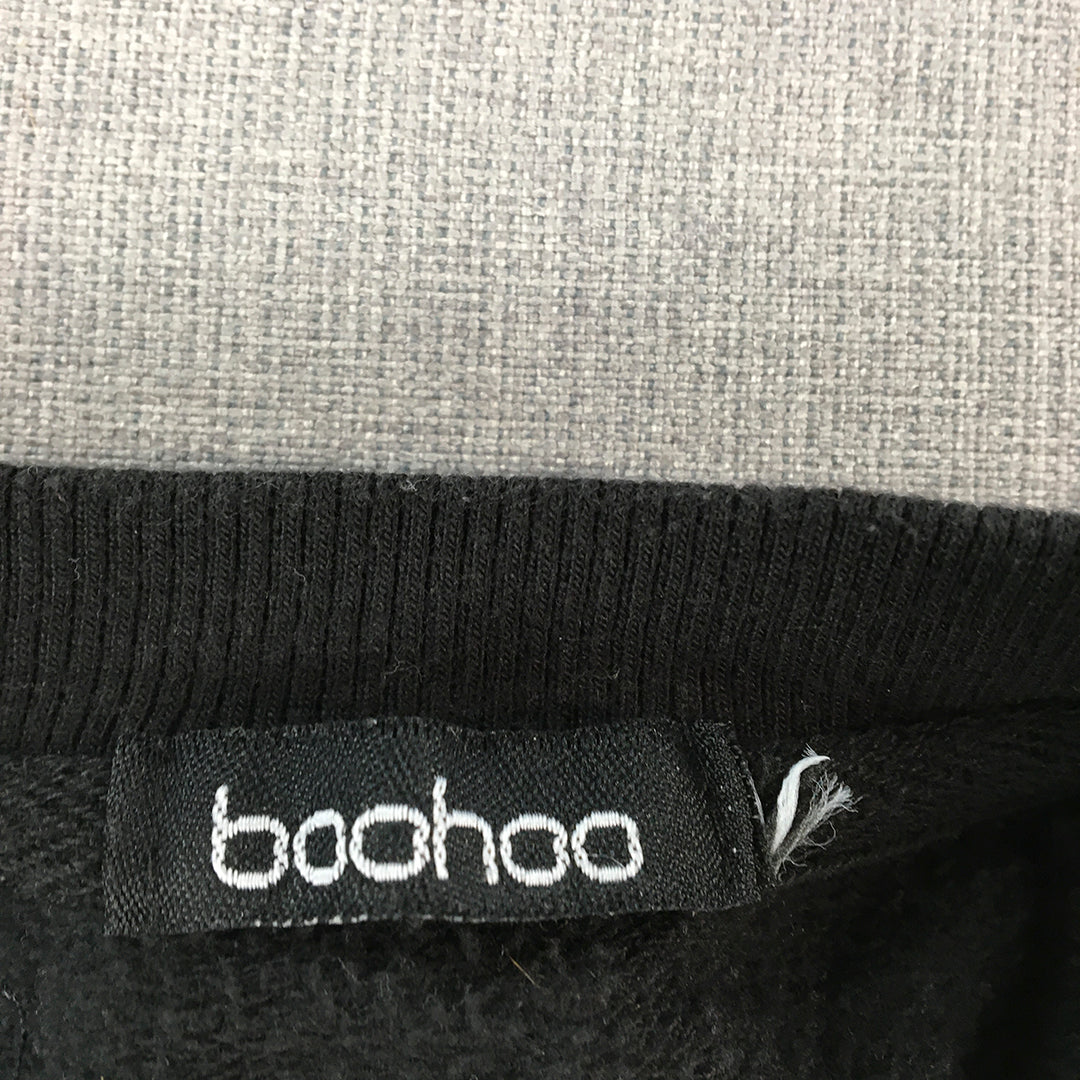 Boohoo Womens Sweater Size 16 Black Crew Neck Pullover Jumper