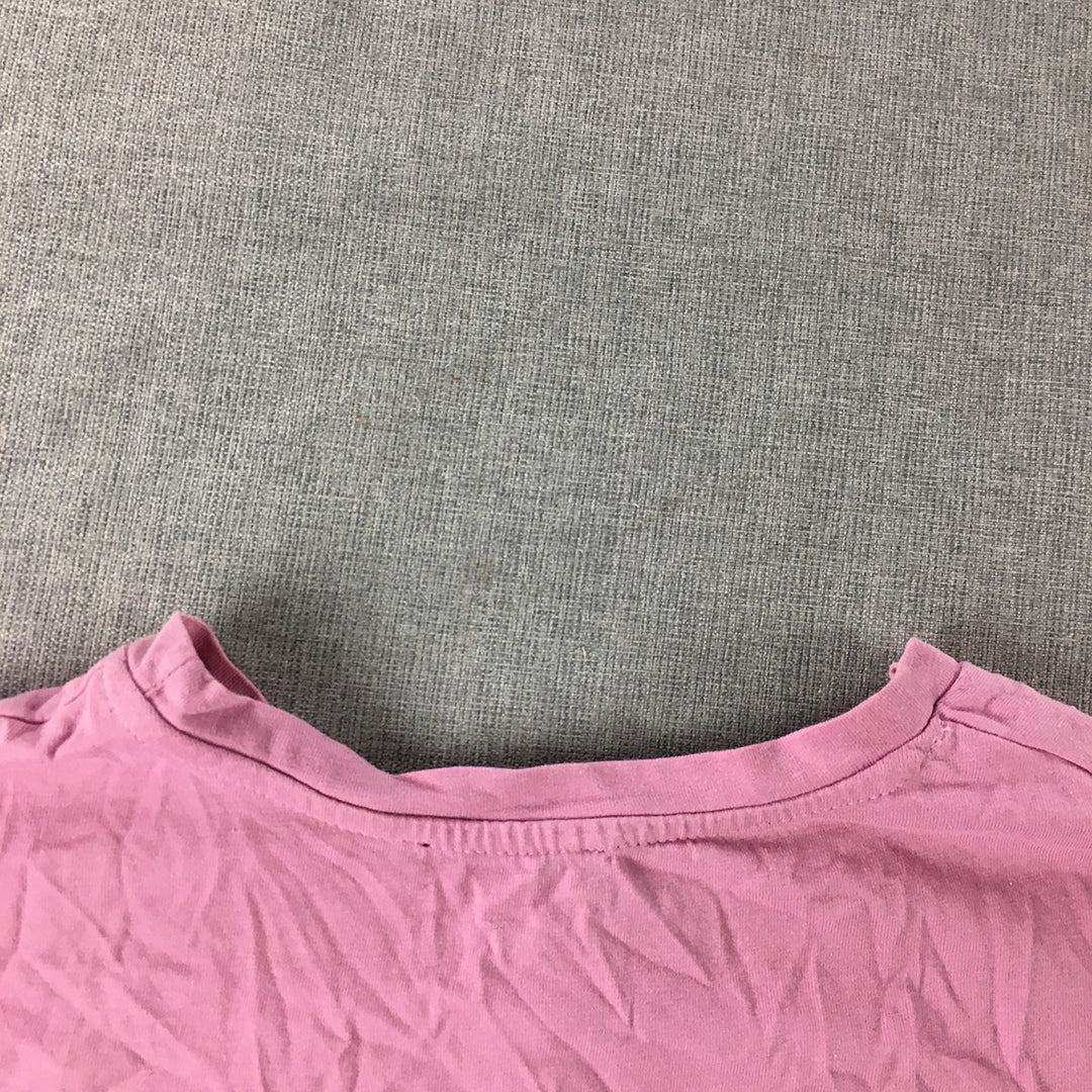 Zara Womens Cropped Top Size S Pink Short Sleeve T-Shirt