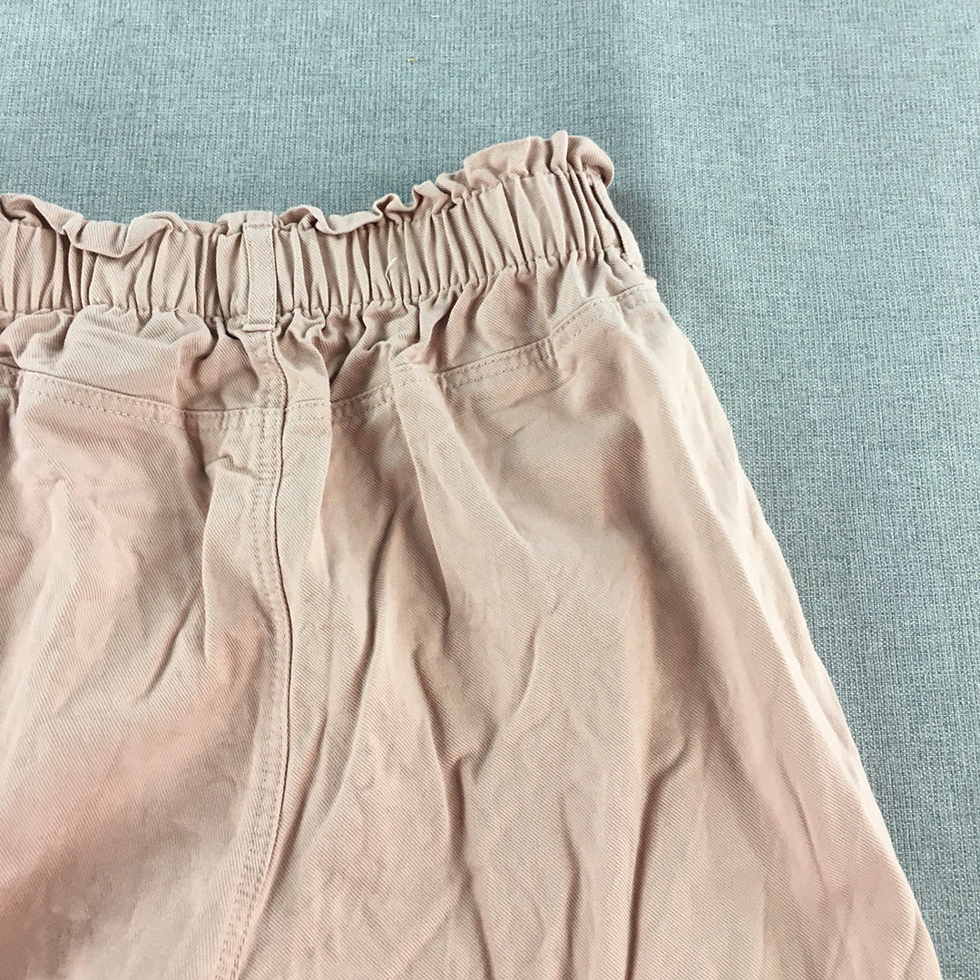 H&M Kids Girls Pants Size 9 - 10 Years Pink Elastic Waist Pockets