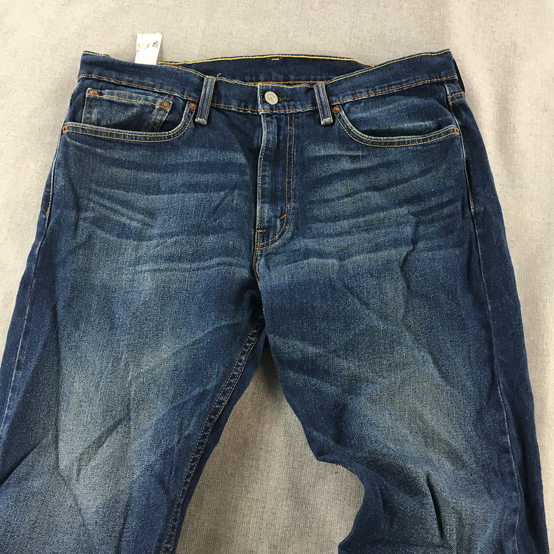 Levi's 513 Mens Jeans Size 34 Blue Straight Leg Denim