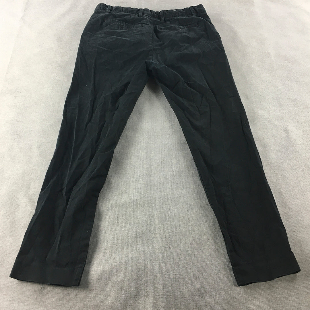 Zara Mens Chino Pants Size 32 Black Pockets