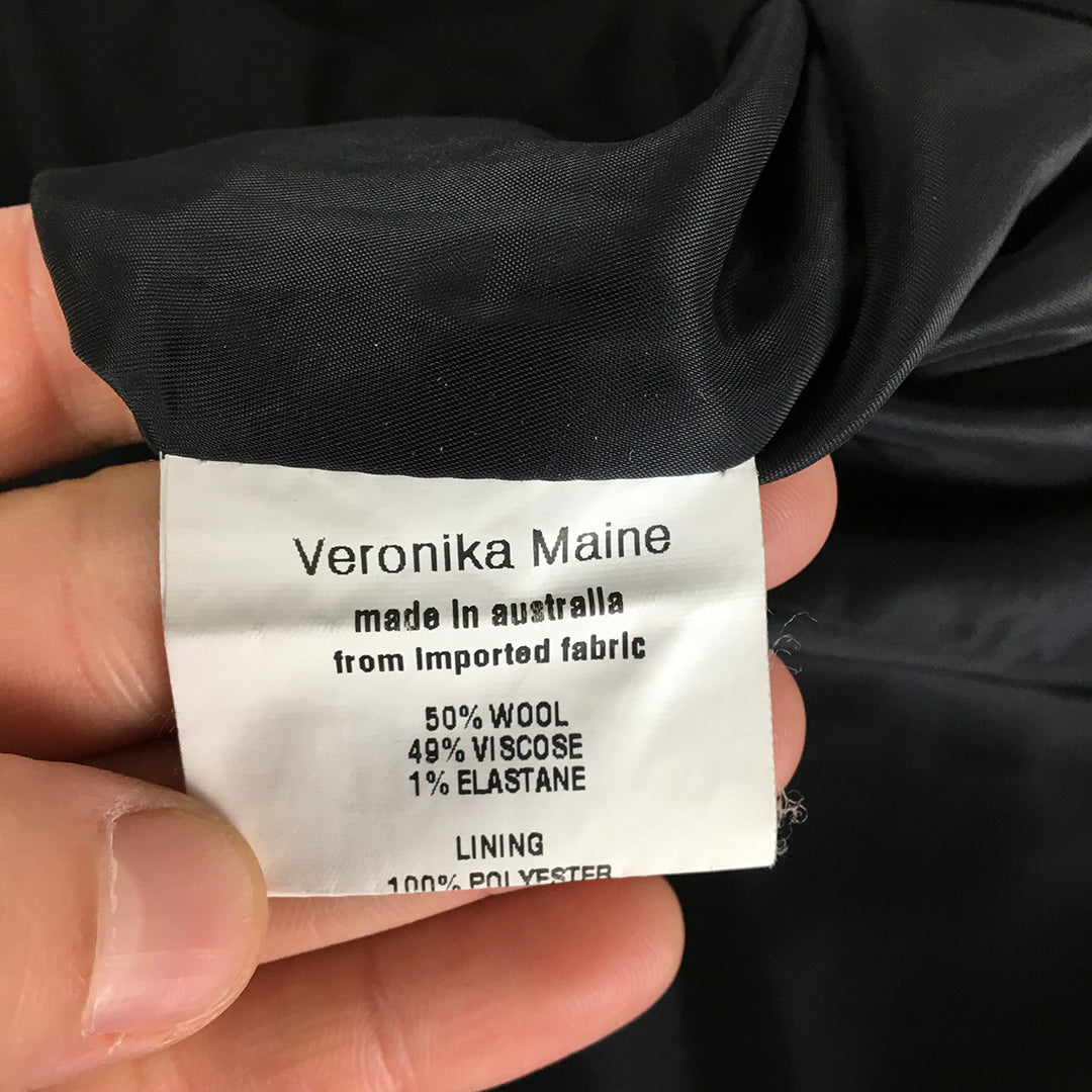 Veronika Maine Womens Wool Skirt Size 8 Black Pencil Straight